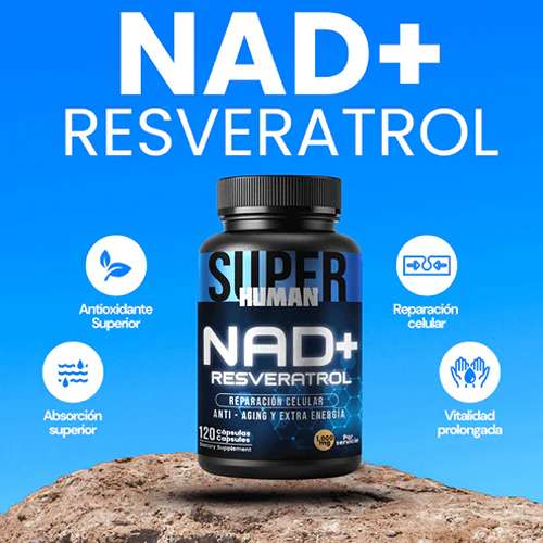 NAD + Resveratrol | Cápsulas de Reparación Celular, Antienvejecimiento y Energía Extra