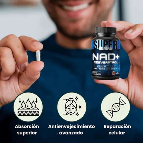 NAD + Resveratrol | Cápsulas de Reparación Celular, Antienvejecimiento y Energía Extra
