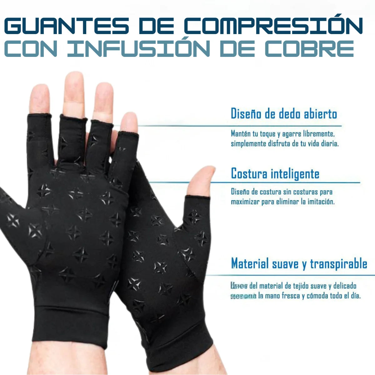 Guantes de compresión de cobre | Alivio inmediato para tus manos