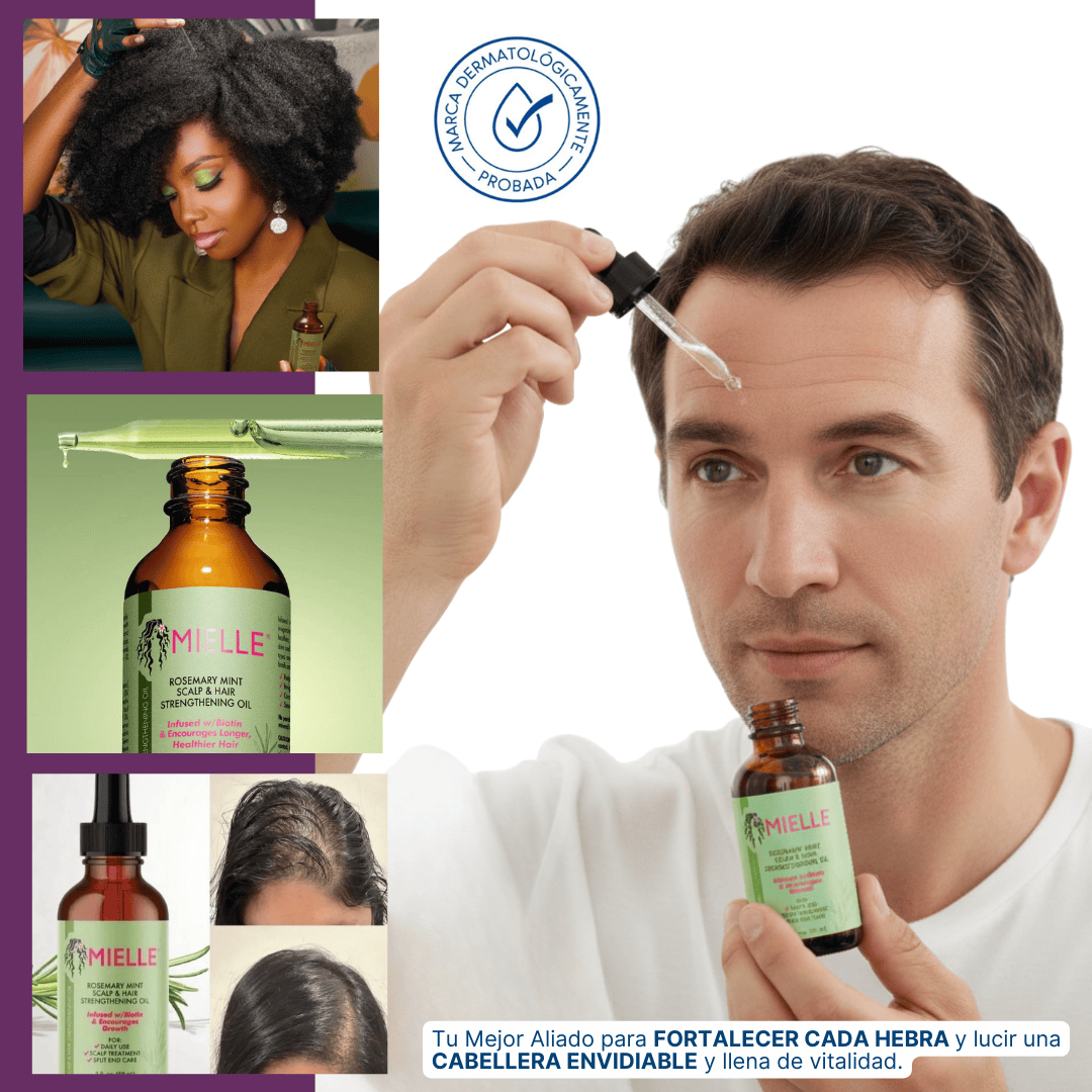 Aceite MIELLE | ¡Estimula y fortalece tu cabello con romero y menta!
