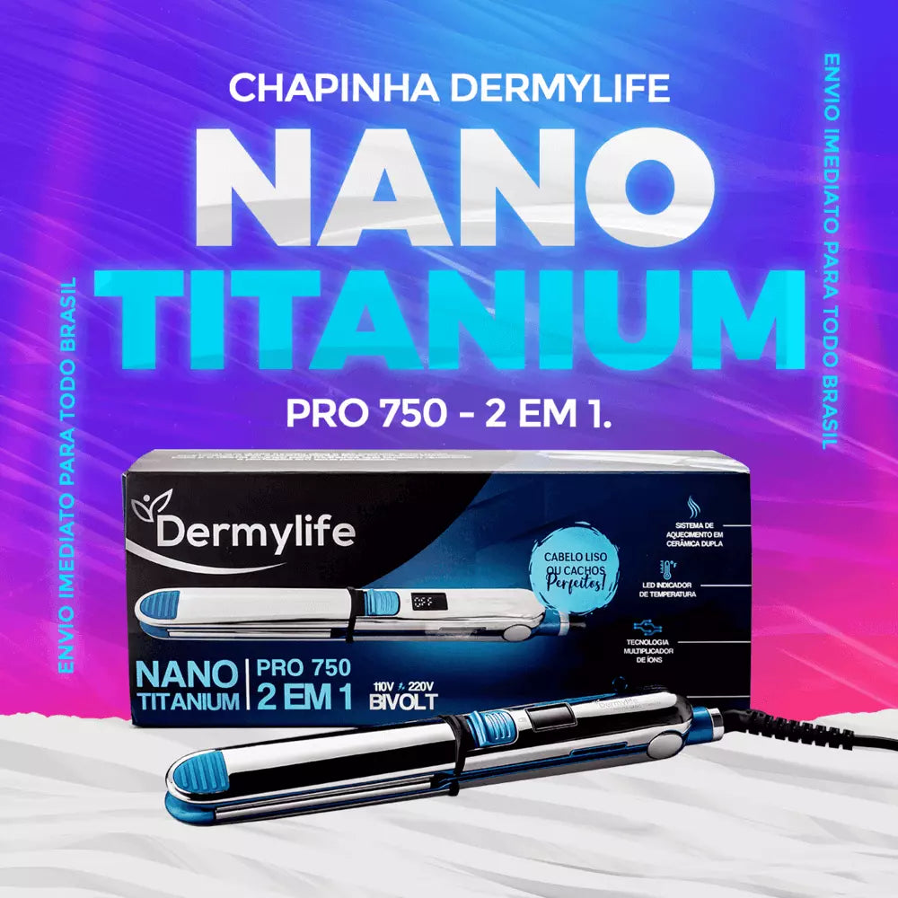 Plancha Nano titanio Pro750 - Profesional - 2 en 1 - Original