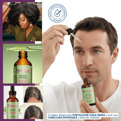 Aceite MIELLE | ¡Estimula y fortalece tu cabello con romero y menta!
