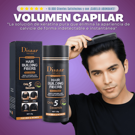 Disaar™ - Fibra Capilar 3 en 1: Volumen, Nutrición y Fijación