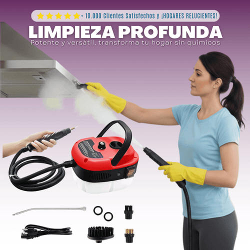 Limpiador a vapor de 2500W | ¡Ayuda para la limpieza de toda la casa!.