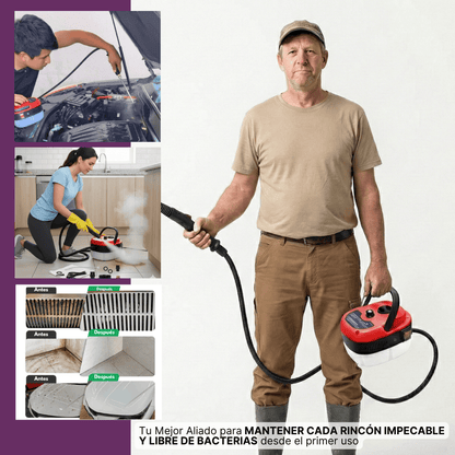Limpiador a vapor de 2500W | ¡Ayuda para la limpieza de toda la casa!.