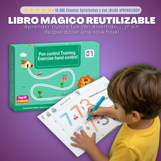 Libro Mágico Reutilizable Educativo para Niños